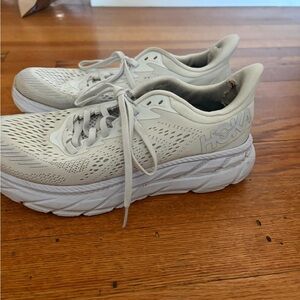 Hoka Women's Off-White/Light Gray Running Sneakers